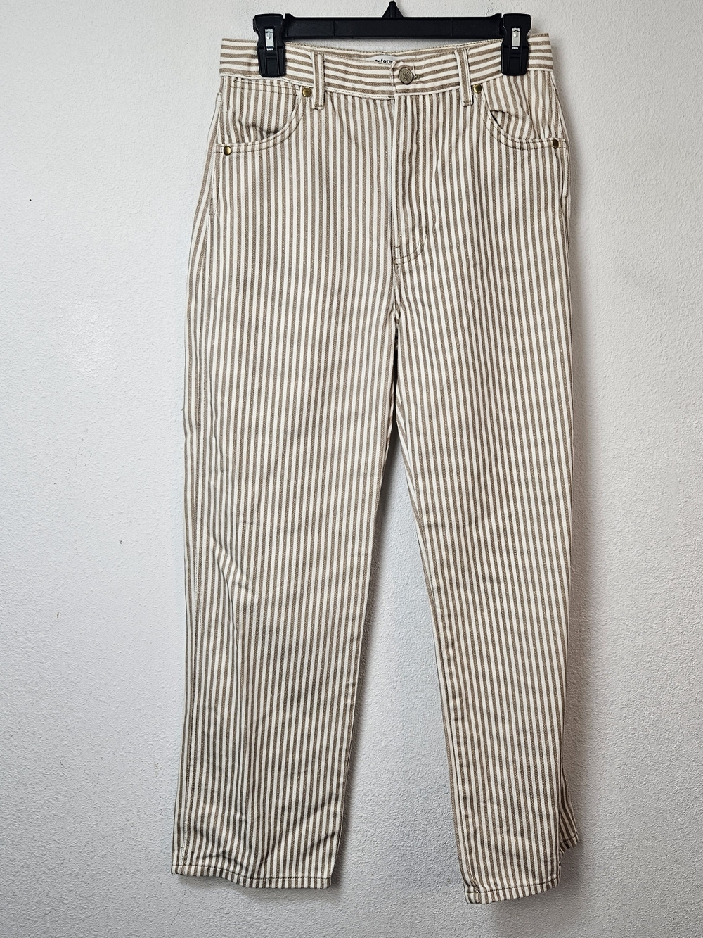 Reformation Cowboy Striped High Rise Straight Jeans In Pinyon Stripe Size 27